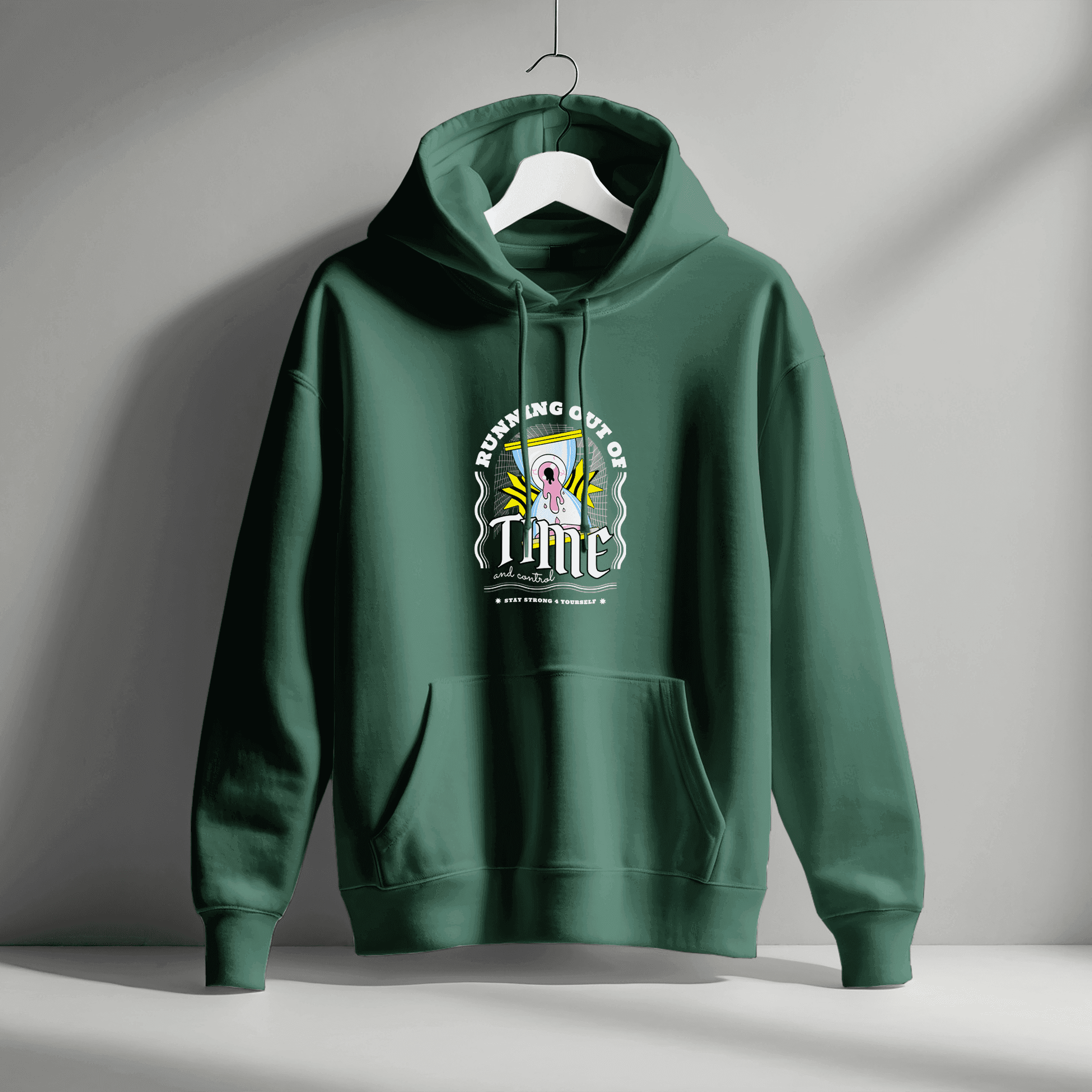 Running Out of Time and Control Printed Unisex Heavyweight Oversized Hooded Sweatshirt